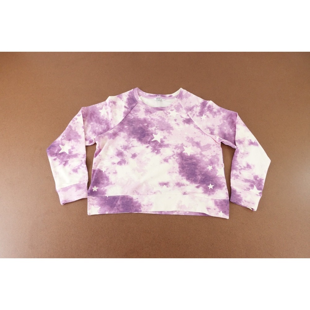 Wildfox Women's Size Medium Purple Tie Dye Stars Lightweight Pullover Sweatshirt